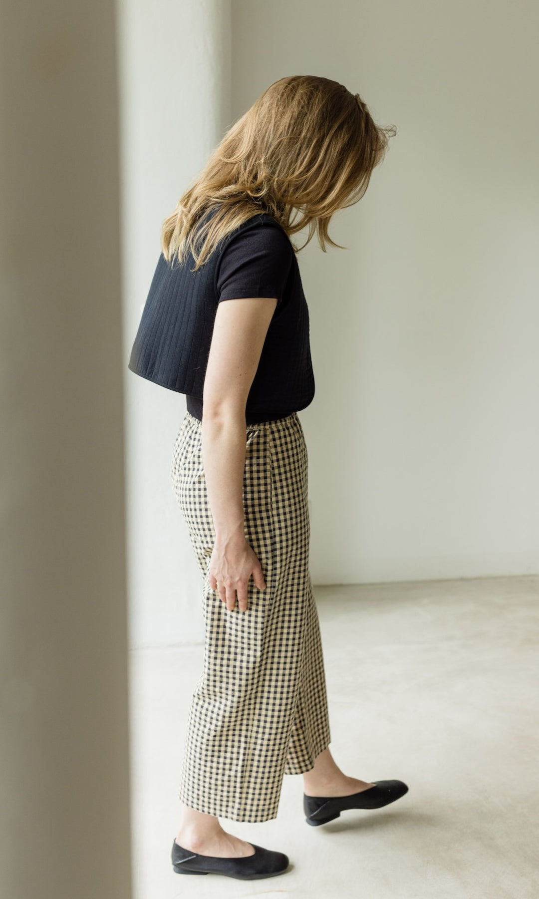 High Waist Karo Culotte Lovis - abricot coco