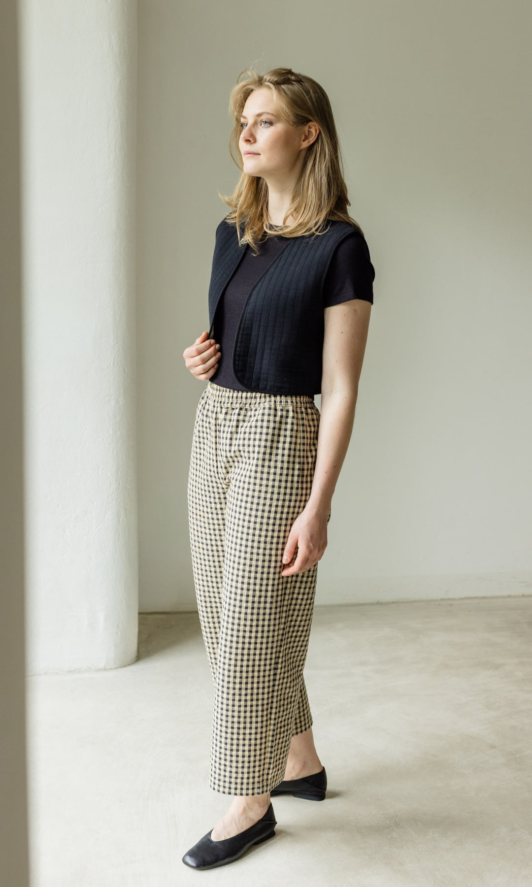 High Waist Karo Culotte Lovis - abricot coco