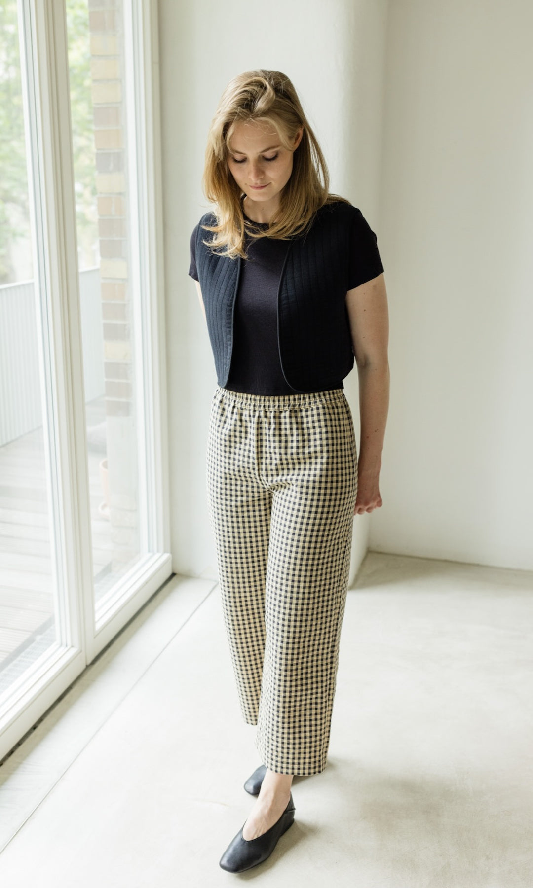 High Waist Karo Culotte Lovis - abricot coco