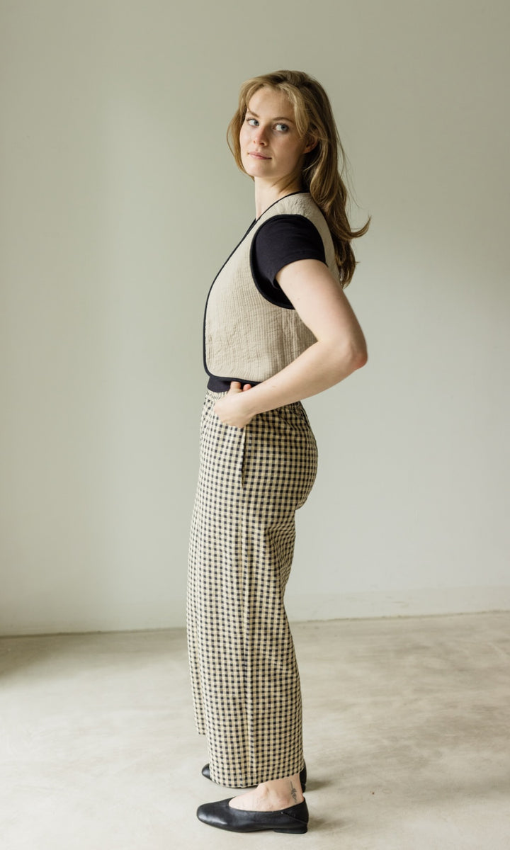 High Waist Karo Culotte Lovis - abricot coco