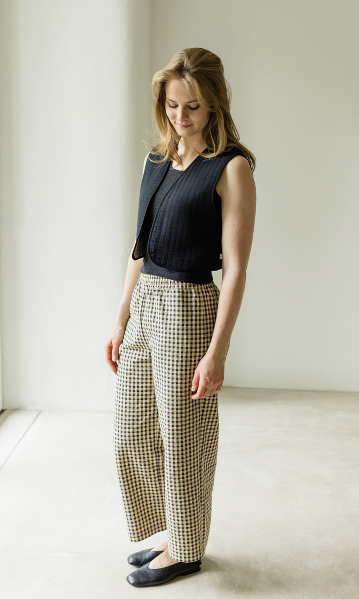 High Waist Karo Culotte Lovis - abricot coco
