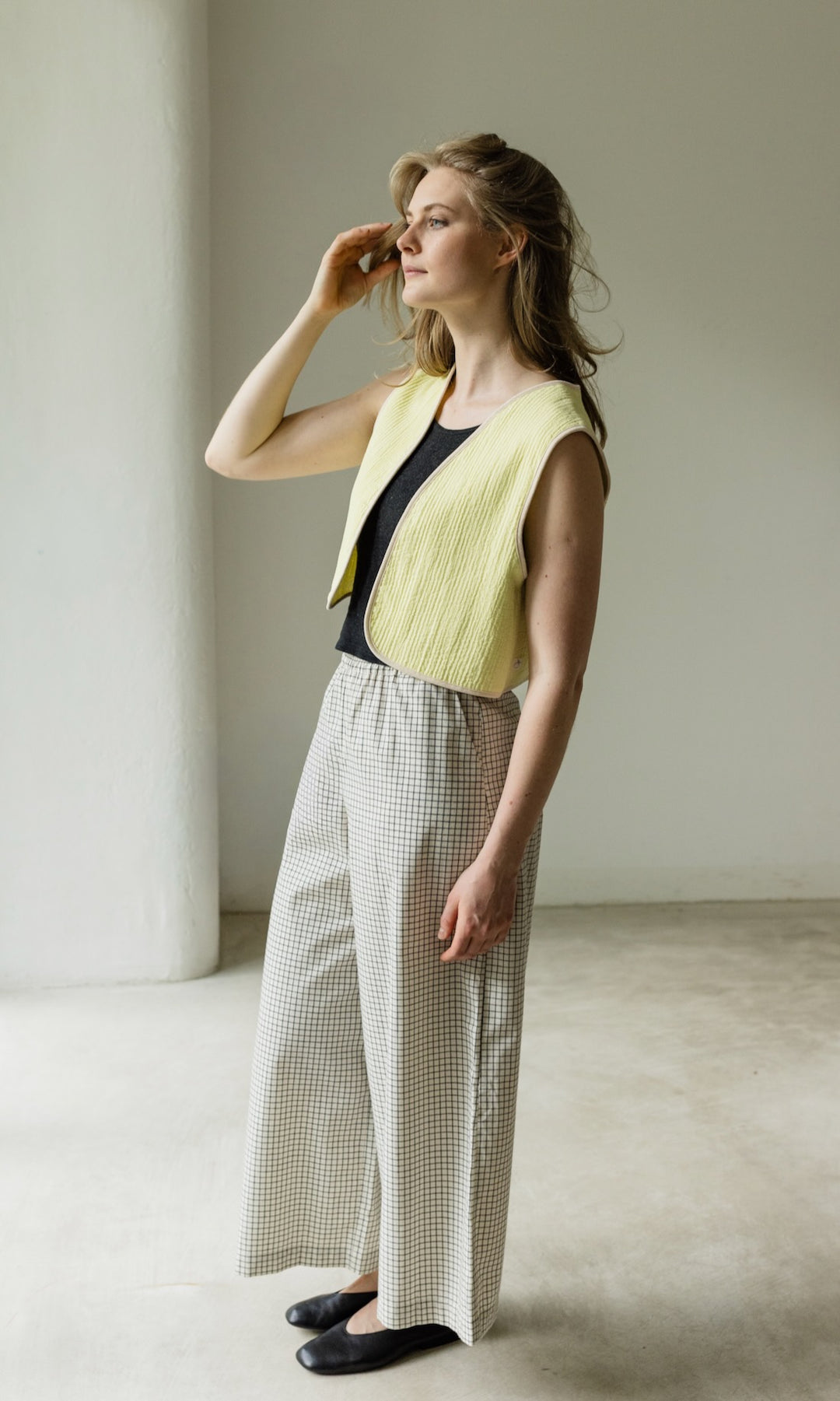 Weite High Waist Culotte Akiko - abricot coco
