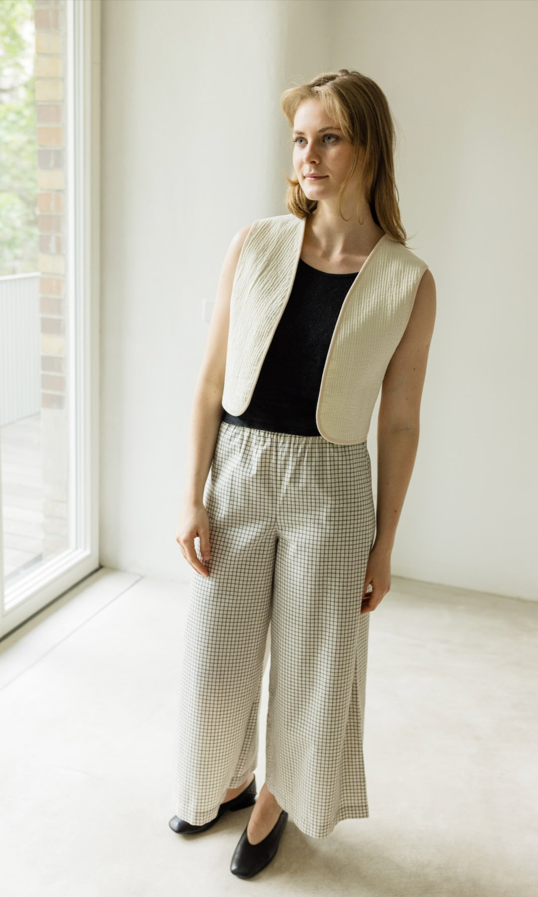 Weite High Waist Culotte Akiko - abricot coco