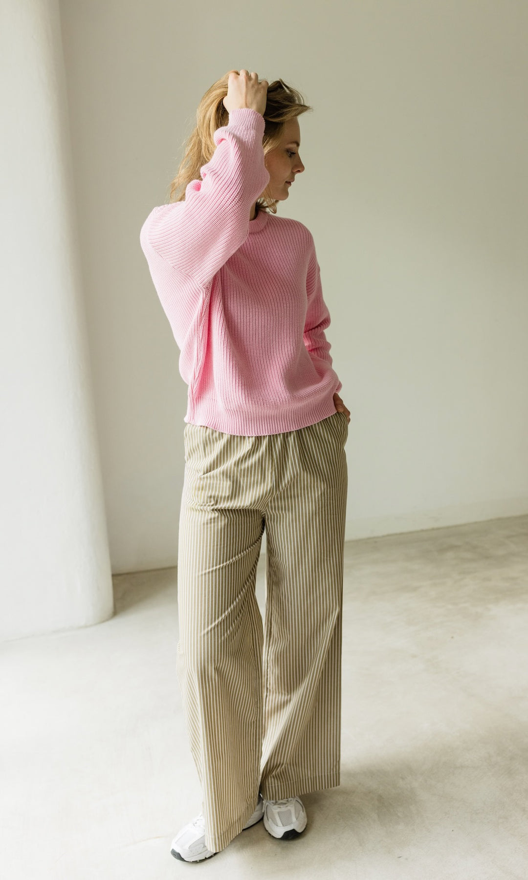 High Waist Stoffhose - abricot coco