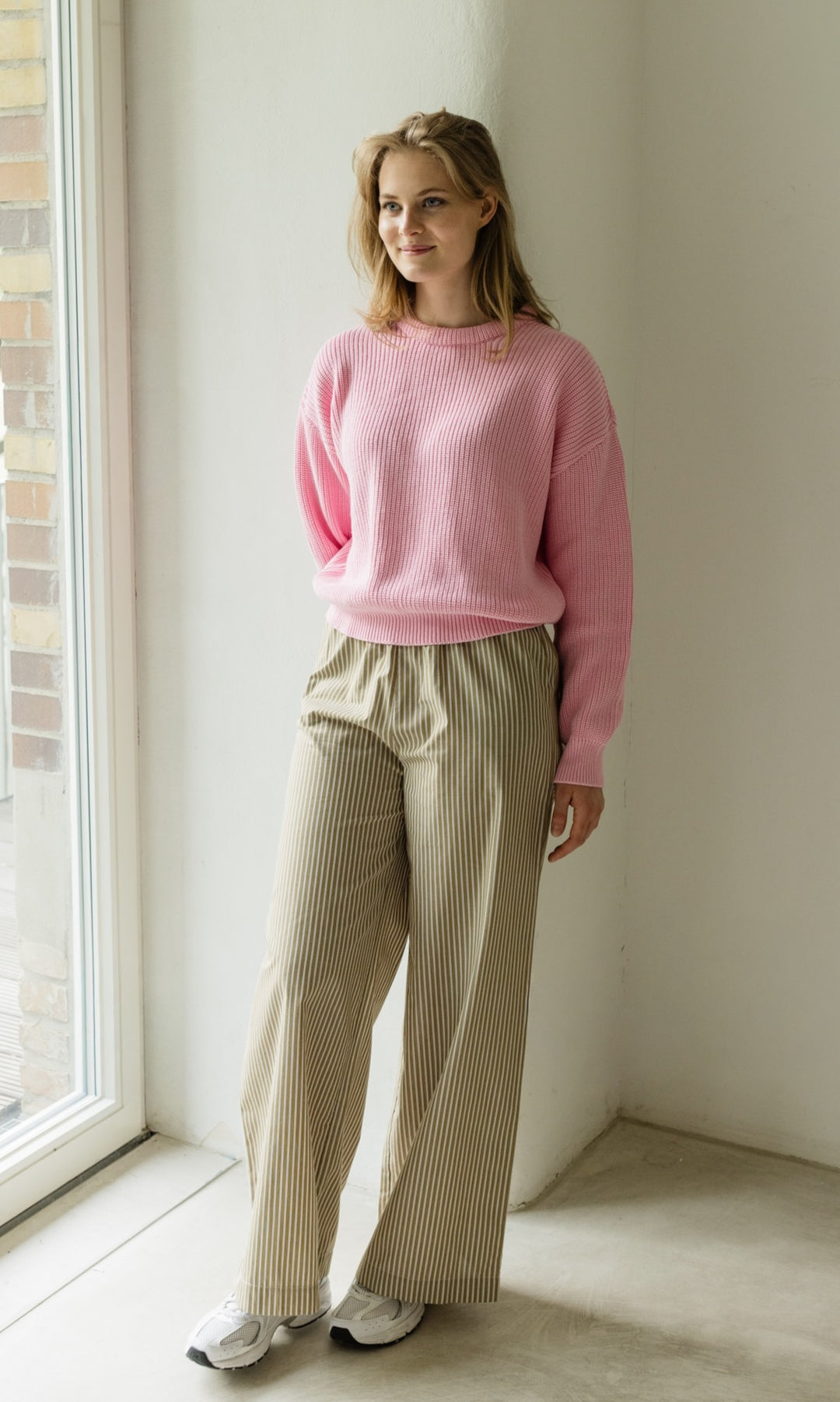 Strickpullover aus Bio-Baumwolle Rosé