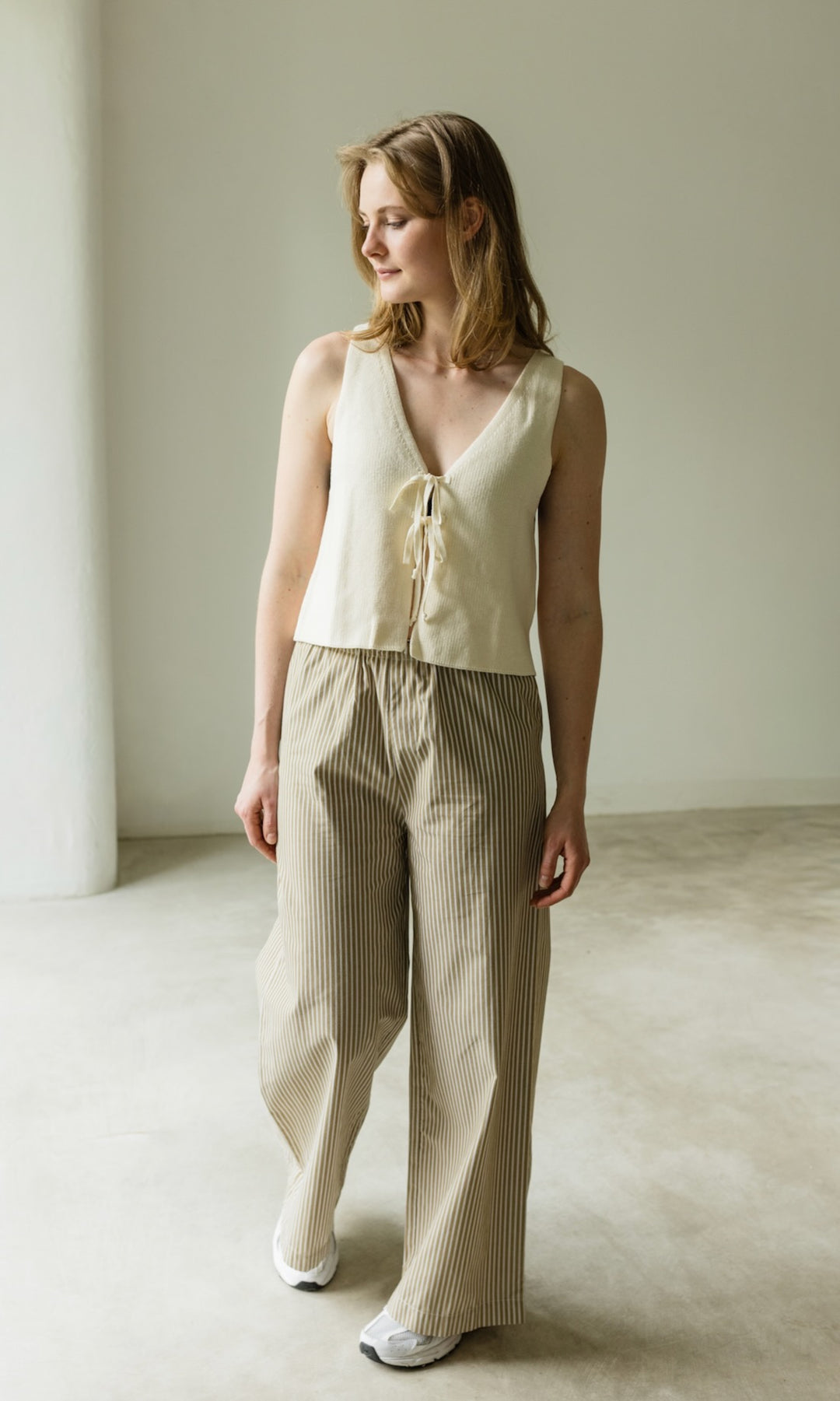 High Waist Stoffhose - abricot coco