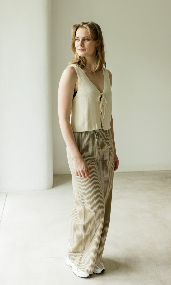 High Waist Stoffhose - abricot coco