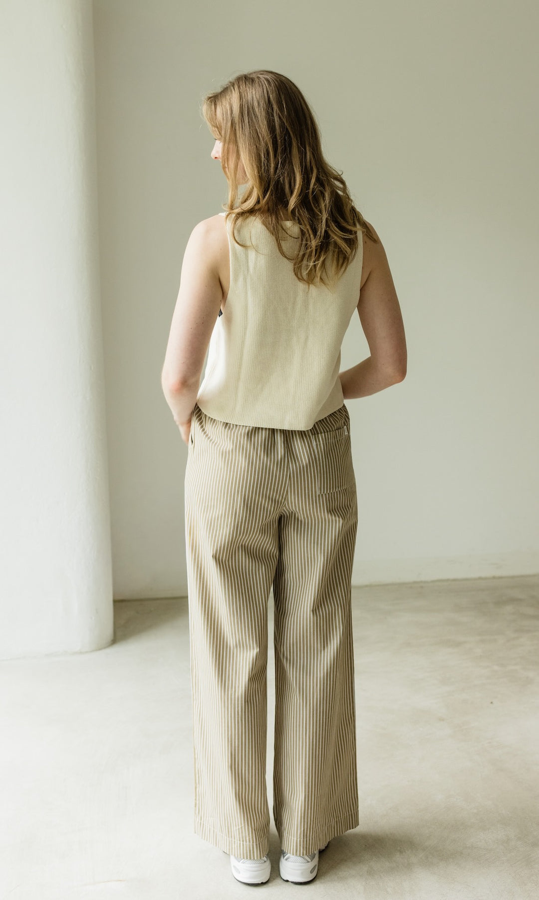High Waist Stoffhose - abricot coco