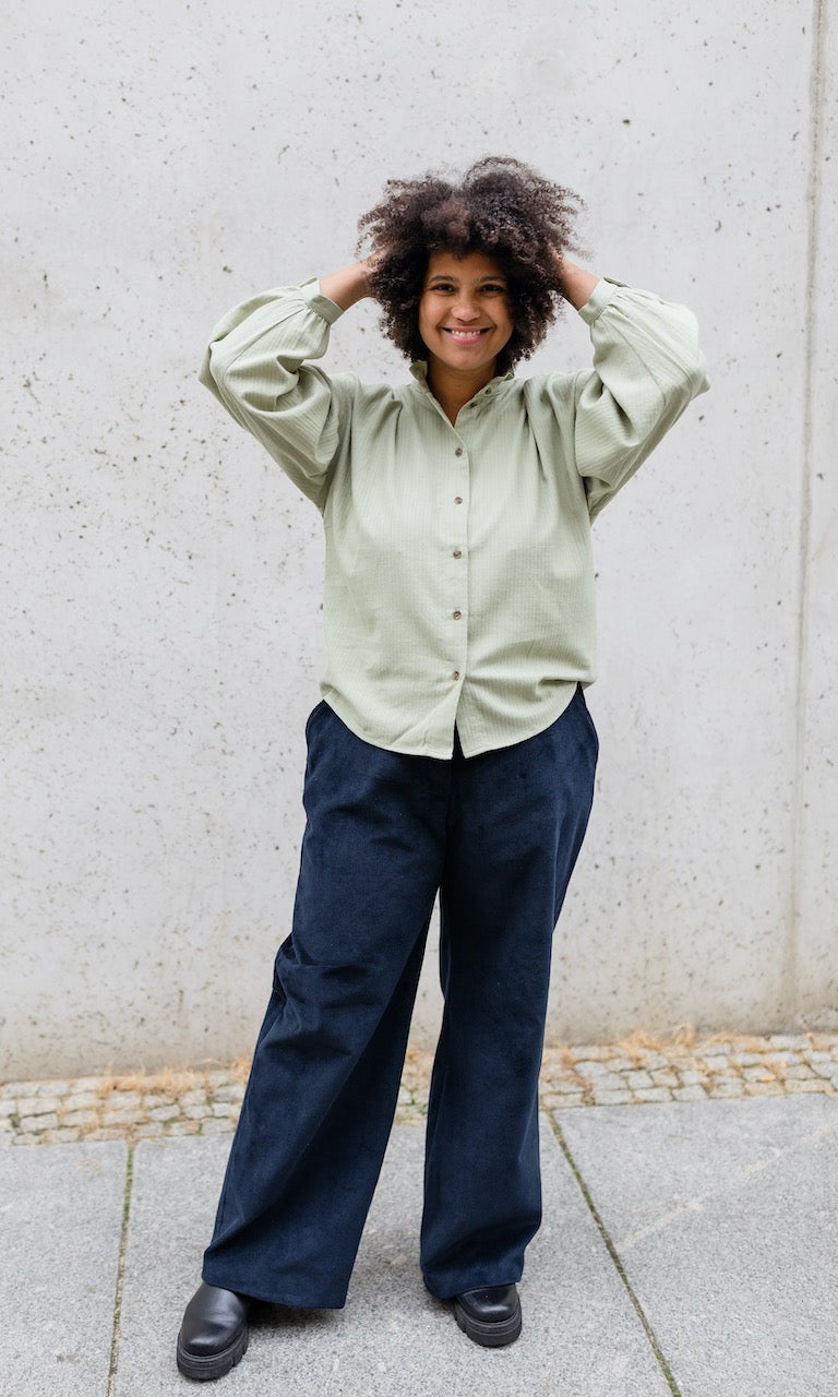 Feincordhose High Waist (nur noch XS & XL verfügbar) - abricot coco