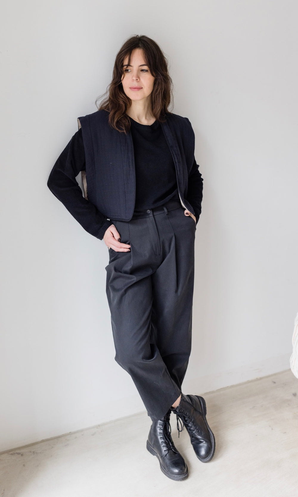 Bundfaltenhose - abricot coco