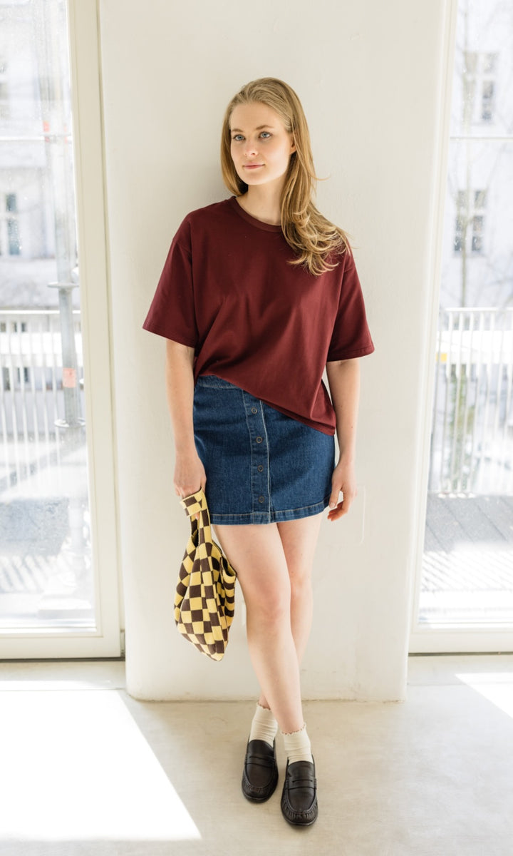 Oversized T-Shirt in Burgund - abricot coco