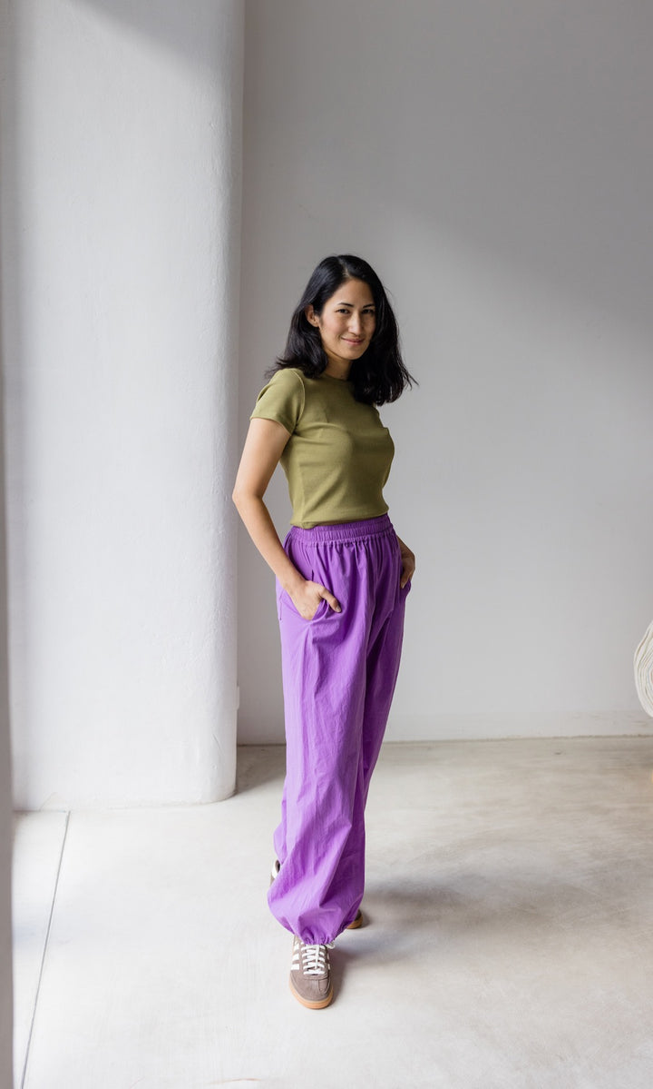Cropped Rib Top T-Shirt Tshirt grün Bambus Baumwolle lässig weich