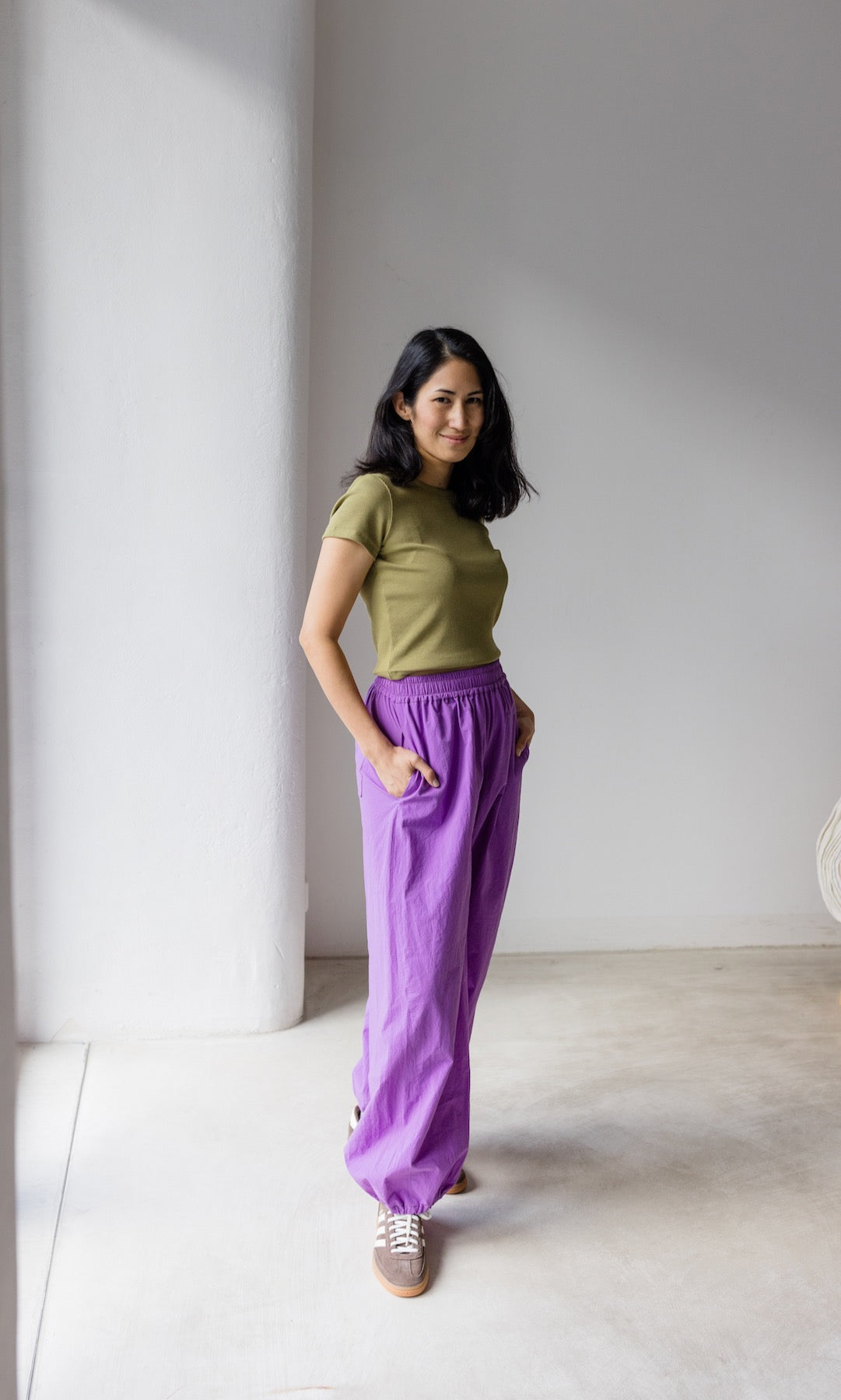 Cropped Rib Top T-Shirt Tshirt grün Bambus Baumwolle lässig weich
