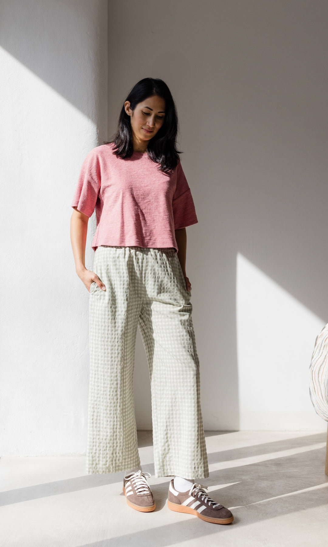 Frottee Cropped T-Shirt