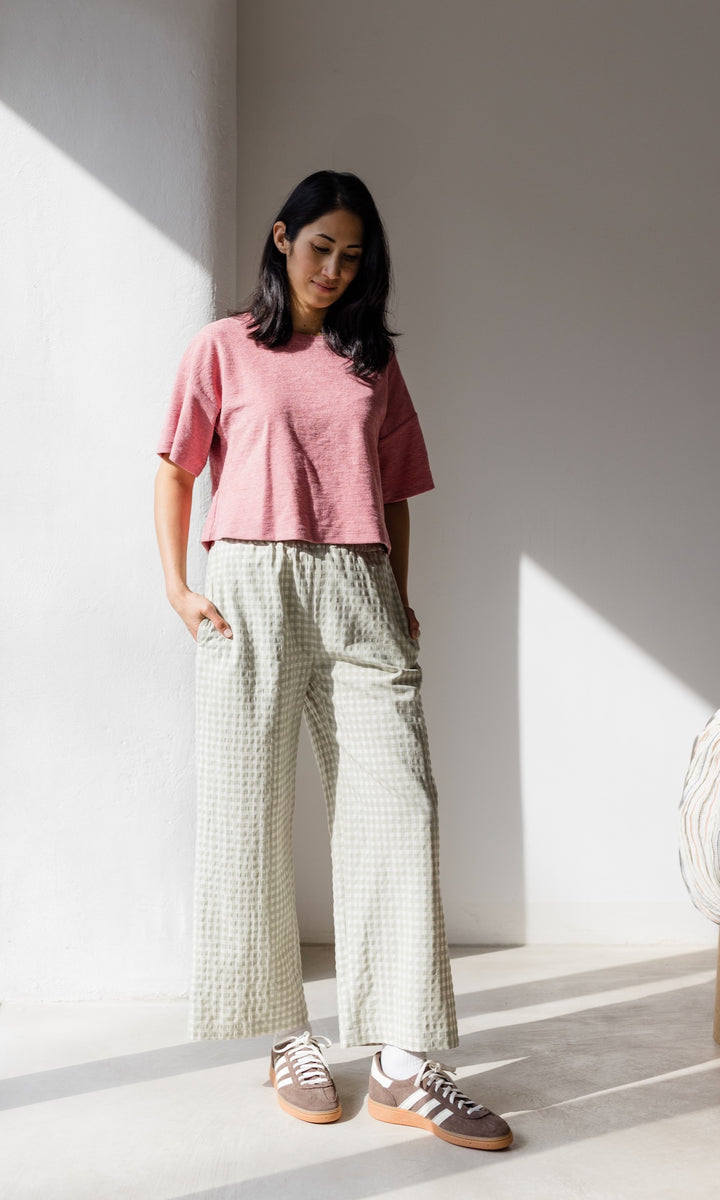 Frottee Cropped T-Shirt