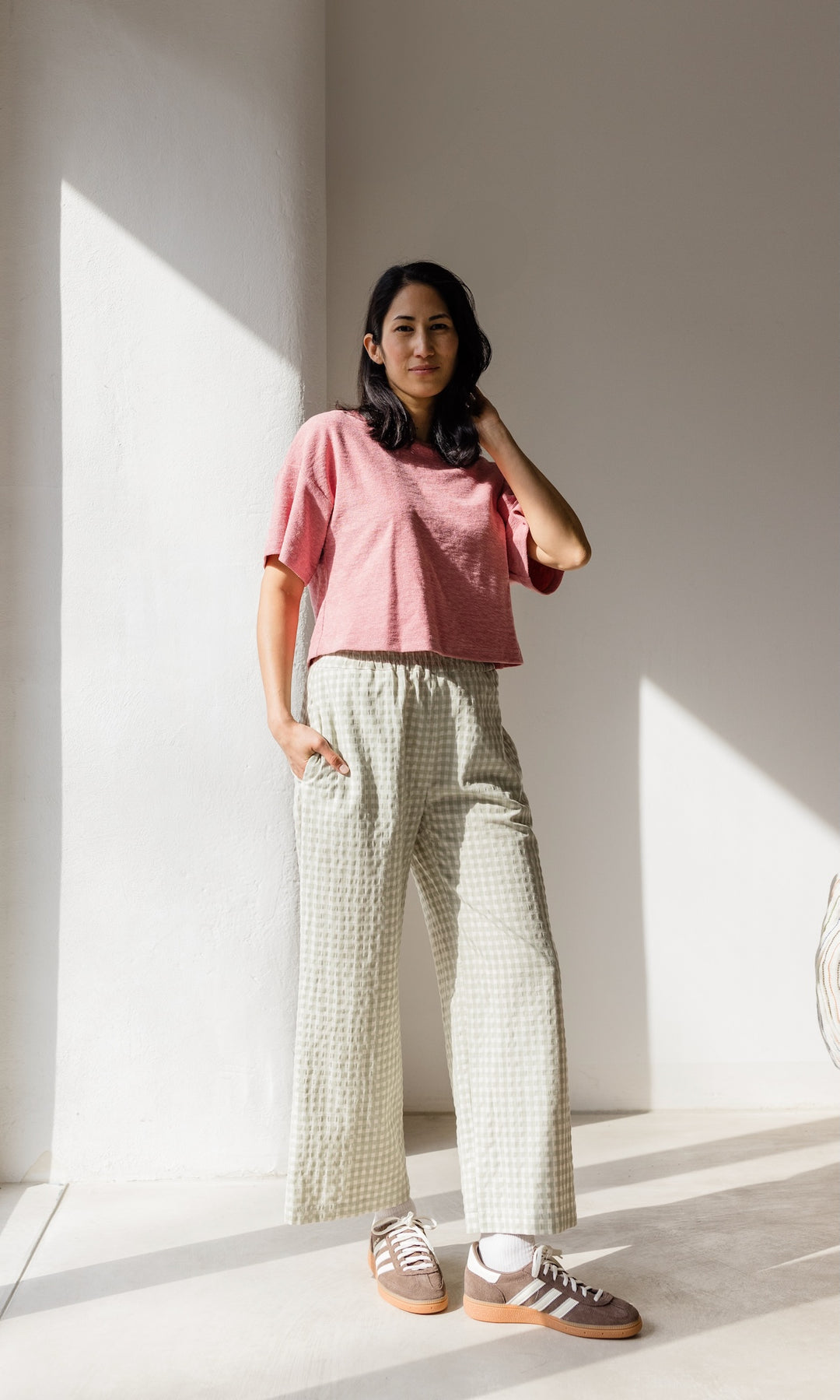 Frottee Cropped T-Shirt