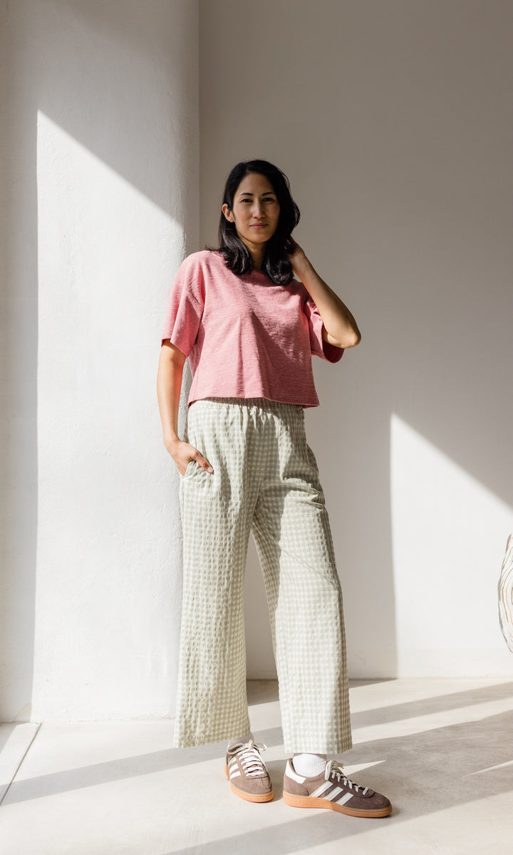 Frottee Cropped T-Shirt