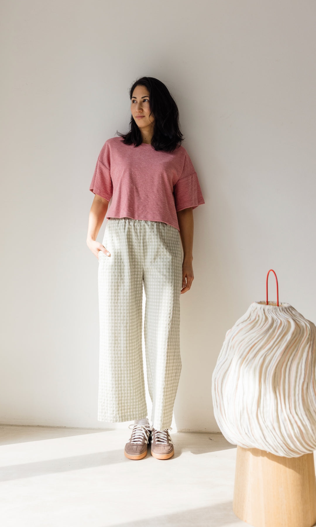 Frottee Cropped T-Shirt