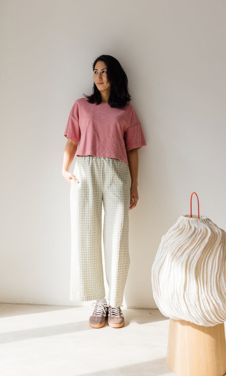 Frottee Cropped T-Shirt