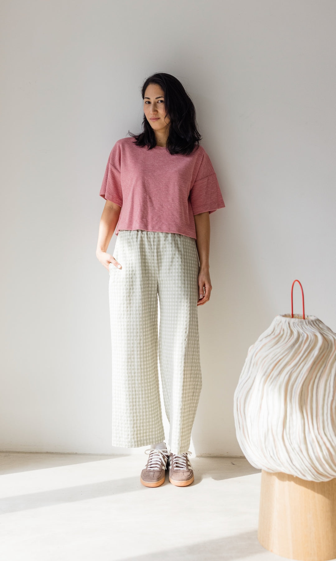 T-Shirt Frottee Cropped Croptop rosa pink rosé 
