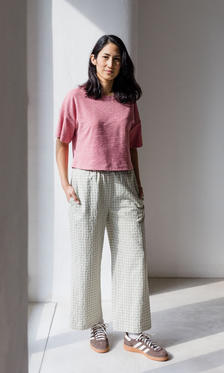 Frottee Cropped T-Shirt