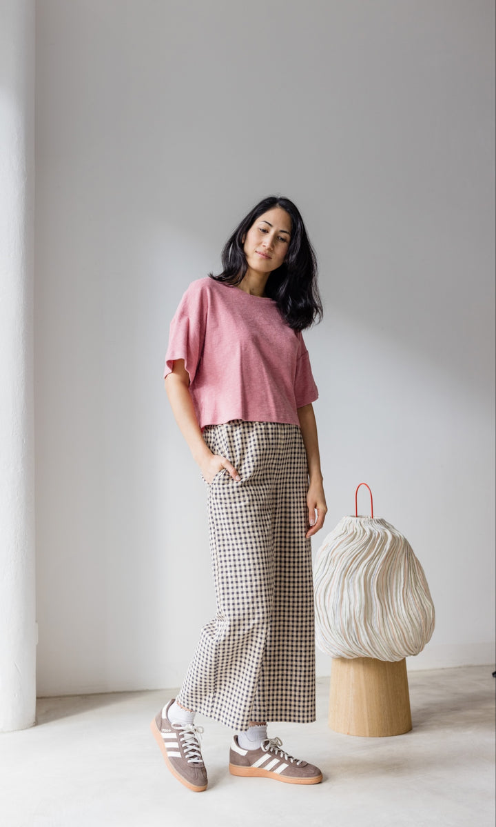Frottee Cropped T-Shirt