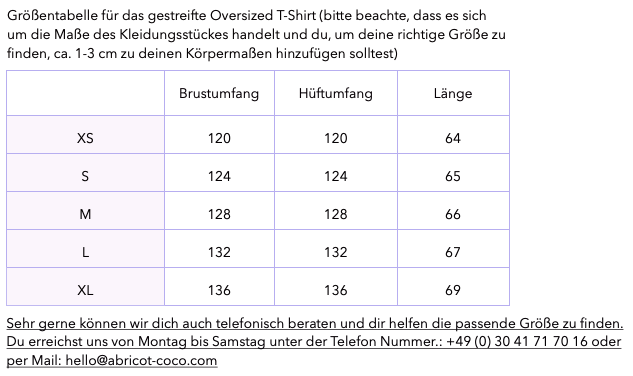 Gestreiftes Oversized T-Shirt - abricot coco