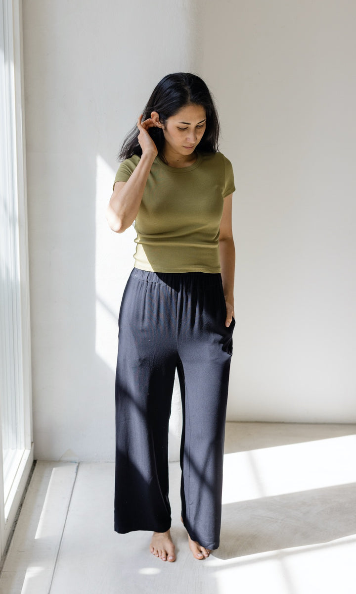 High Waist Culotte aus Viskose - abricot coco