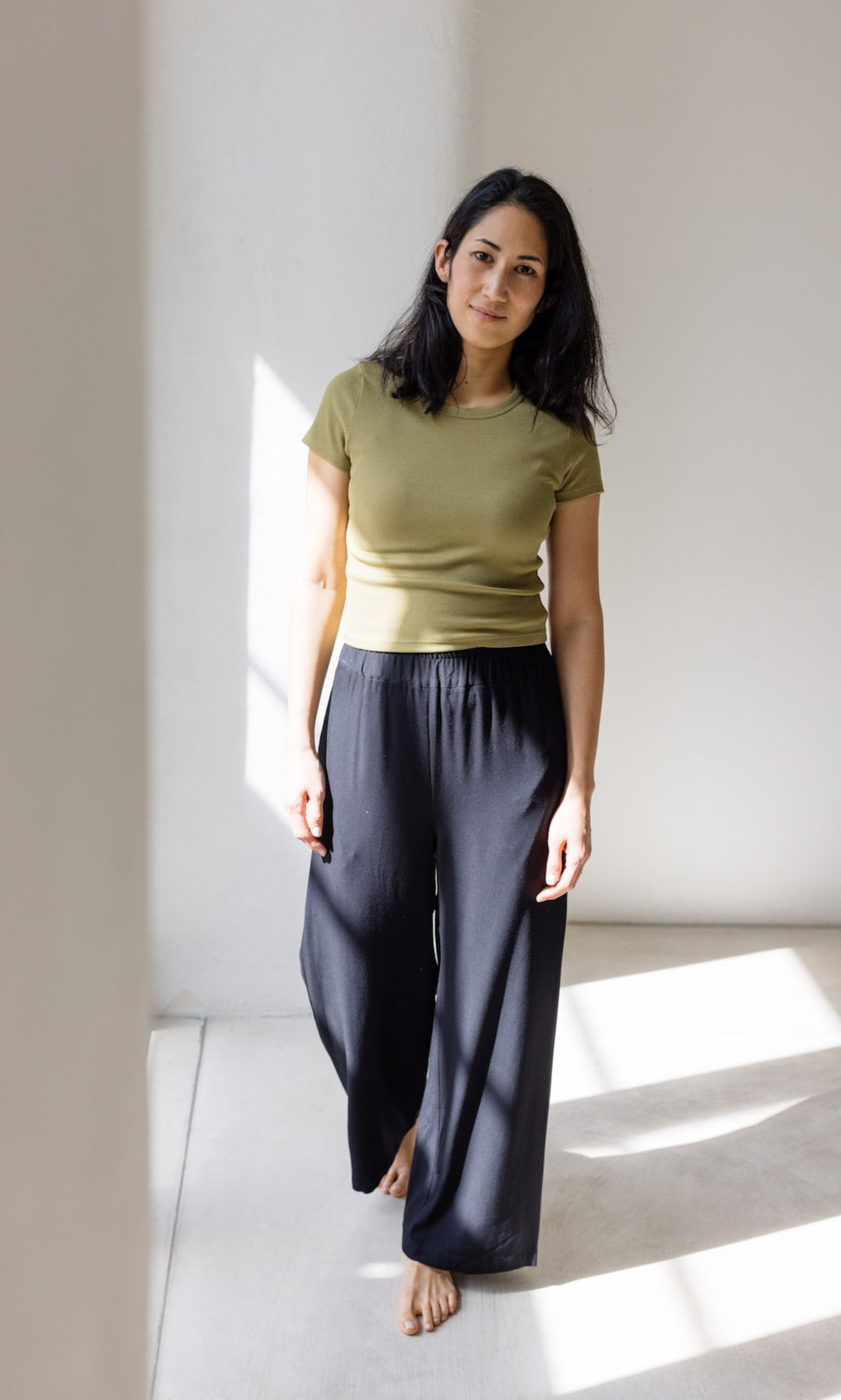 High Waist Culotte aus Viskose - abricot coco