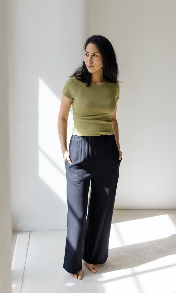 High Waist Culotte aus Viskose - abricot coco