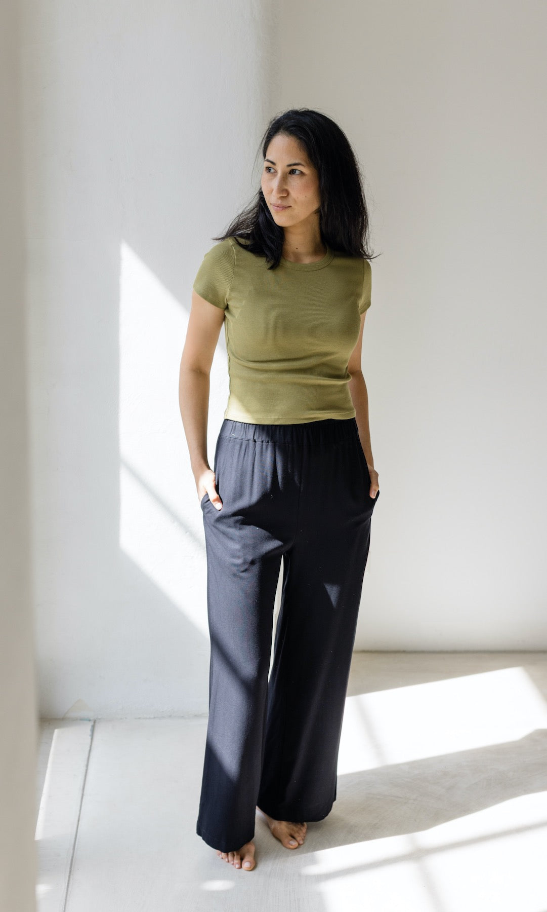 Cropped Rib Top - abricot coco