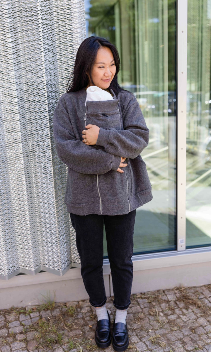 Walkjacke x ENGEL mit Babytrageeinsatz (Schurwolle)
