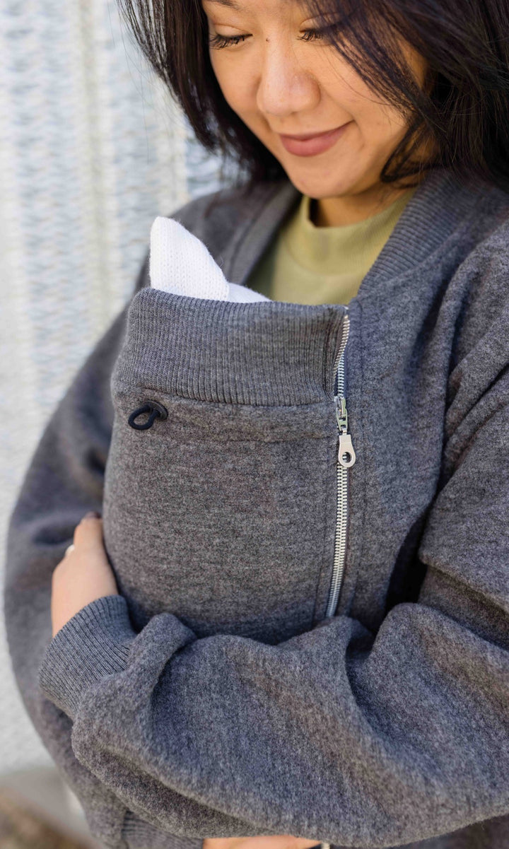 Walkjacke x ENGEL mit Babytrageeinsatz (Schurwolle)