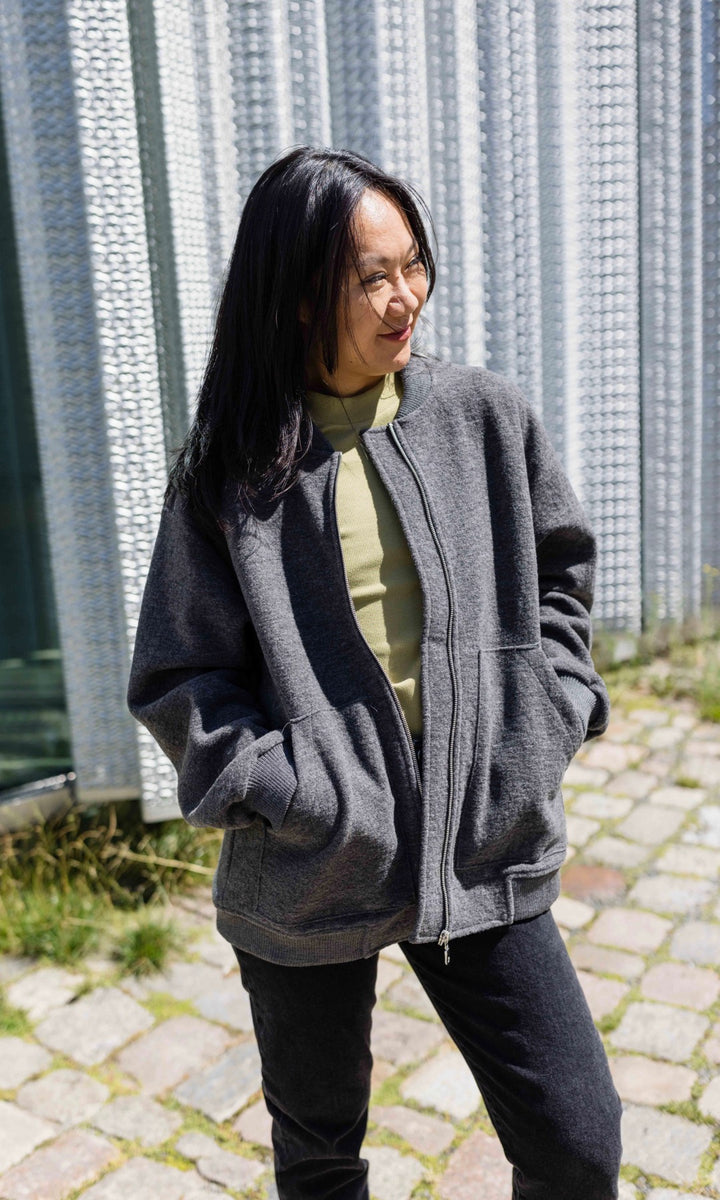 Walkjacke x ENGEL mit Babytrageeinsatz (Schurwolle)