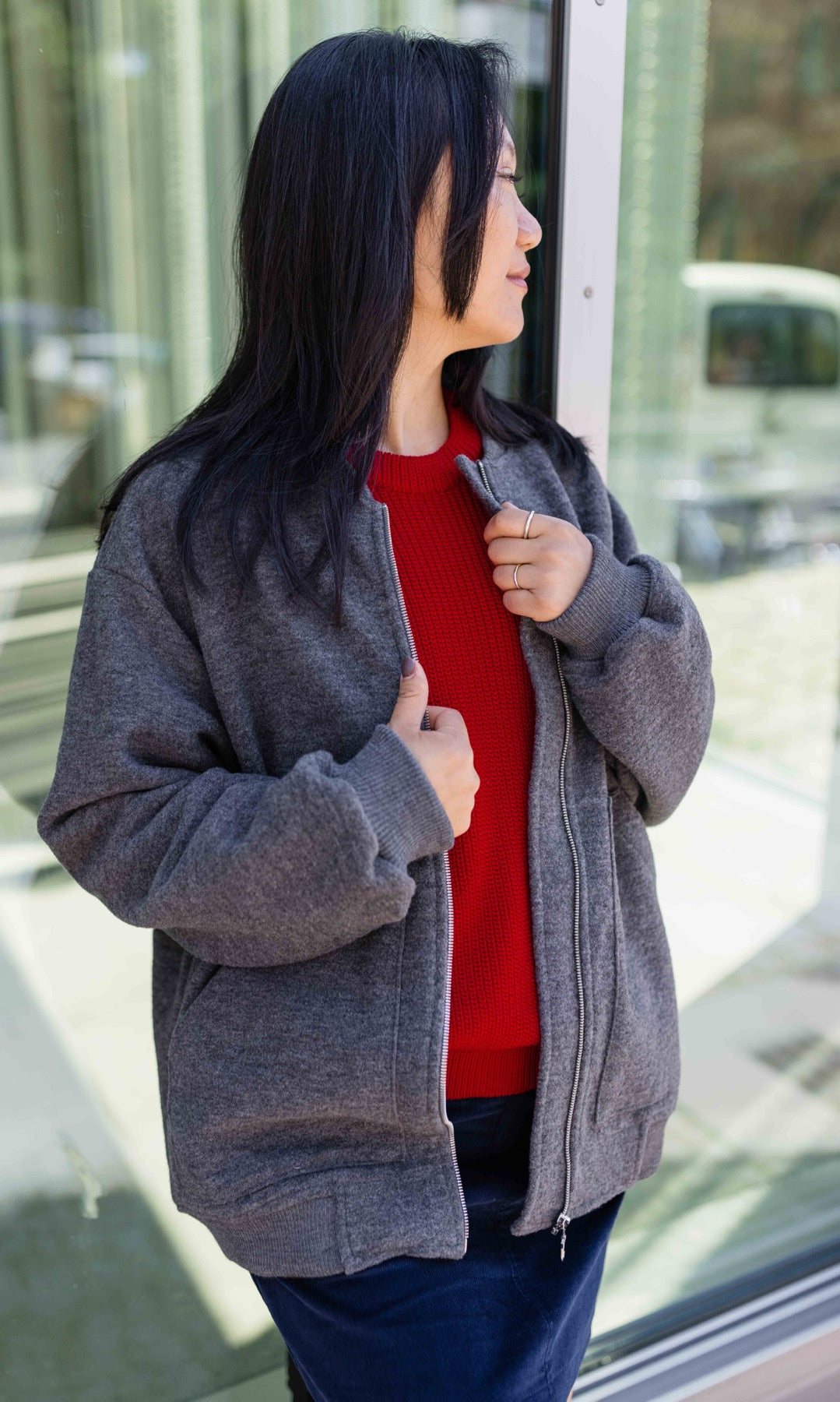 Walkjacke x ENGEL mit Babytrageeinsatz (Schurwolle)