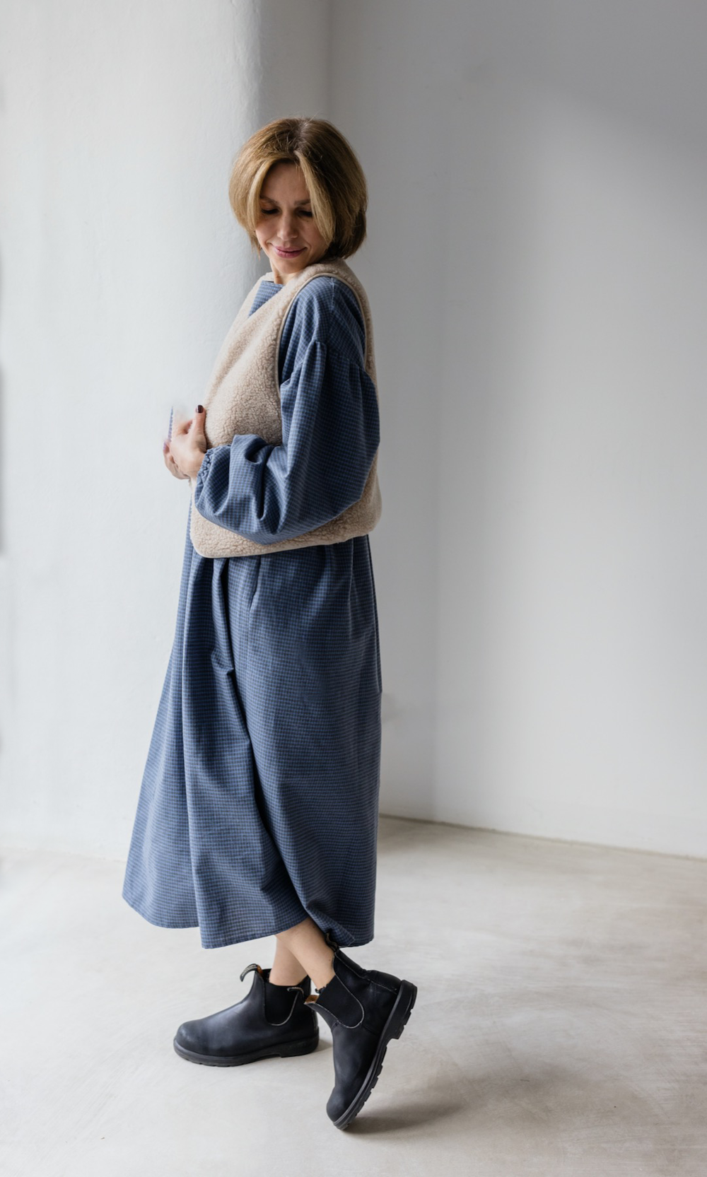 Karo Kleid Lovis - abricot coco