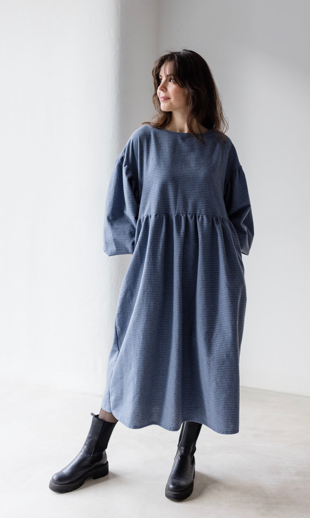 Karo Kleid Lovis - abricot coco