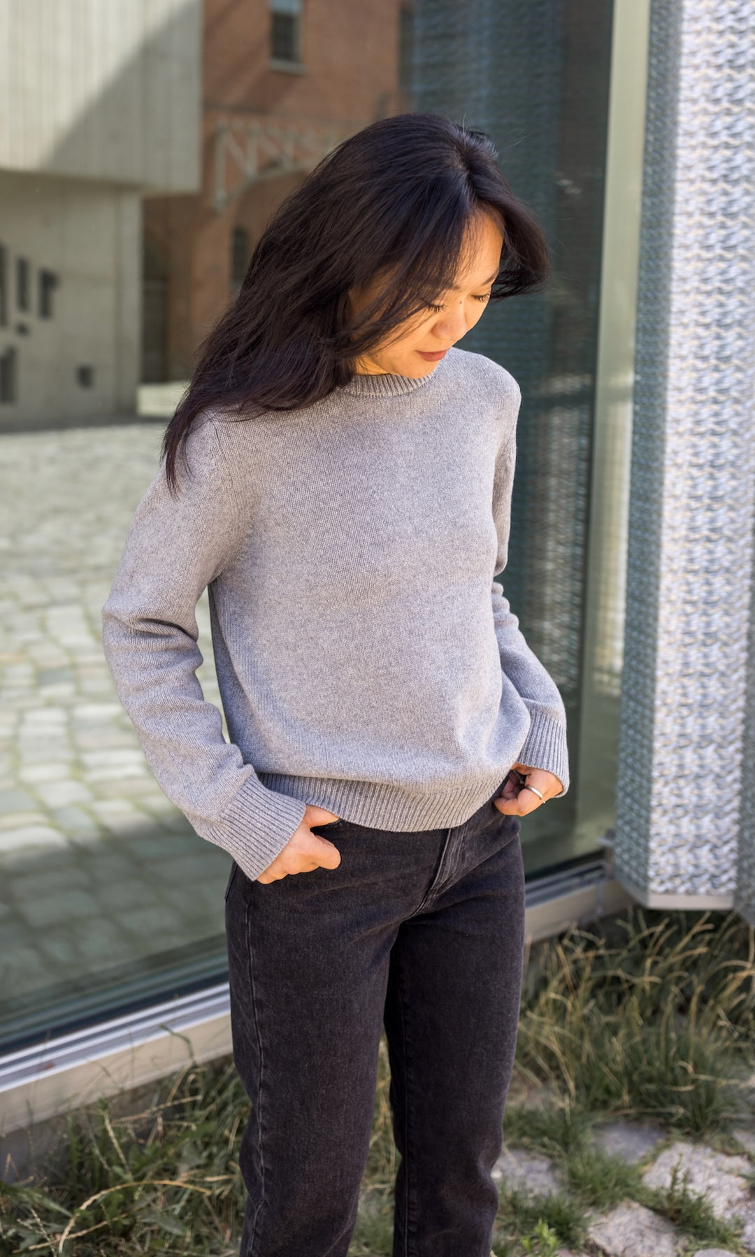 Reiner Kaschmir Pullover – abricot coco