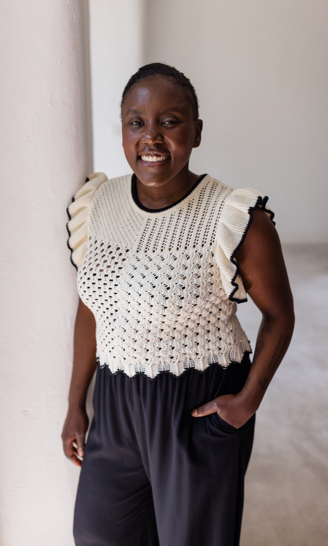 Stricktop Sora mit Volant Ärmel