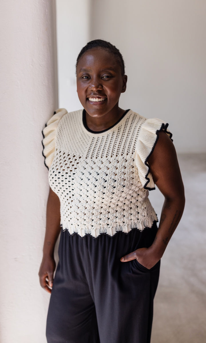 Stricktop Sora mit Volant Ärmel