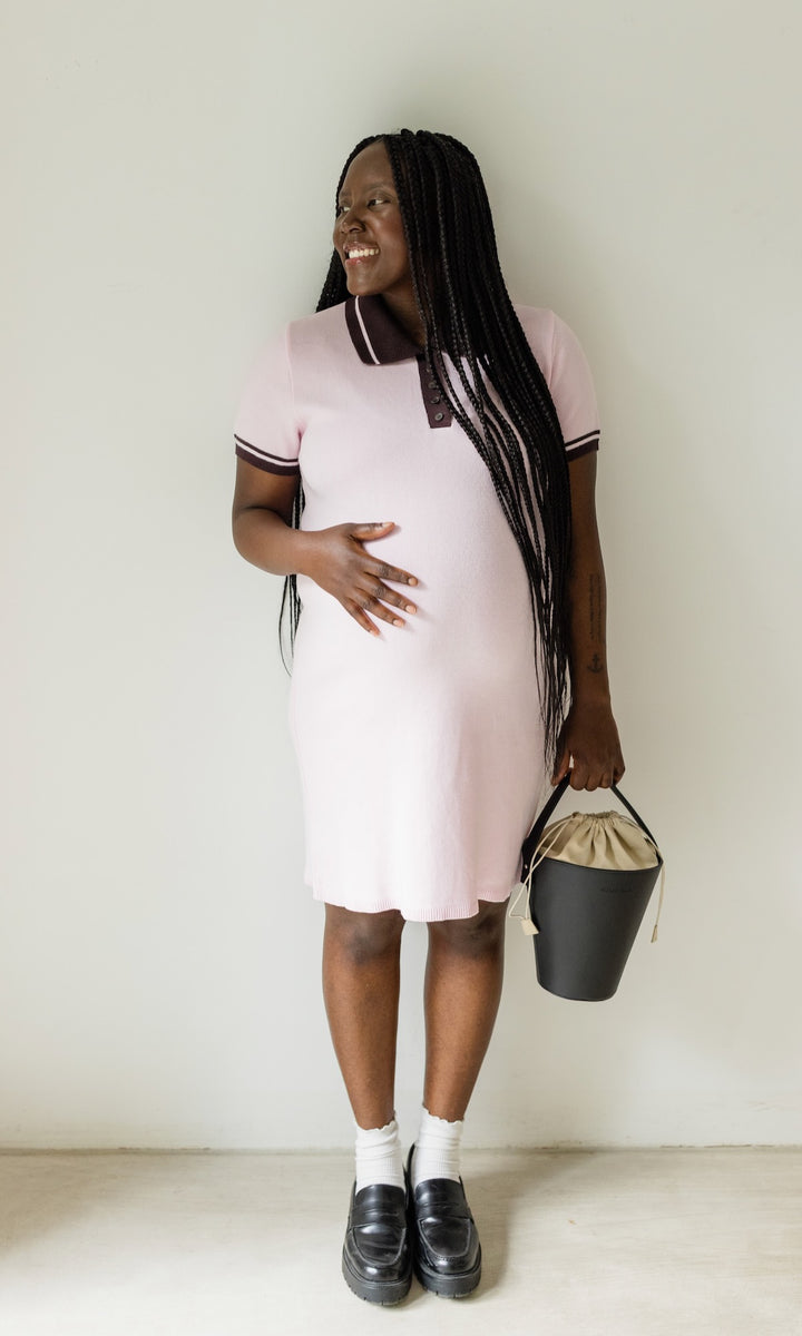 T-Shirt Kleid Toni aus Strick mit Polo Kragen