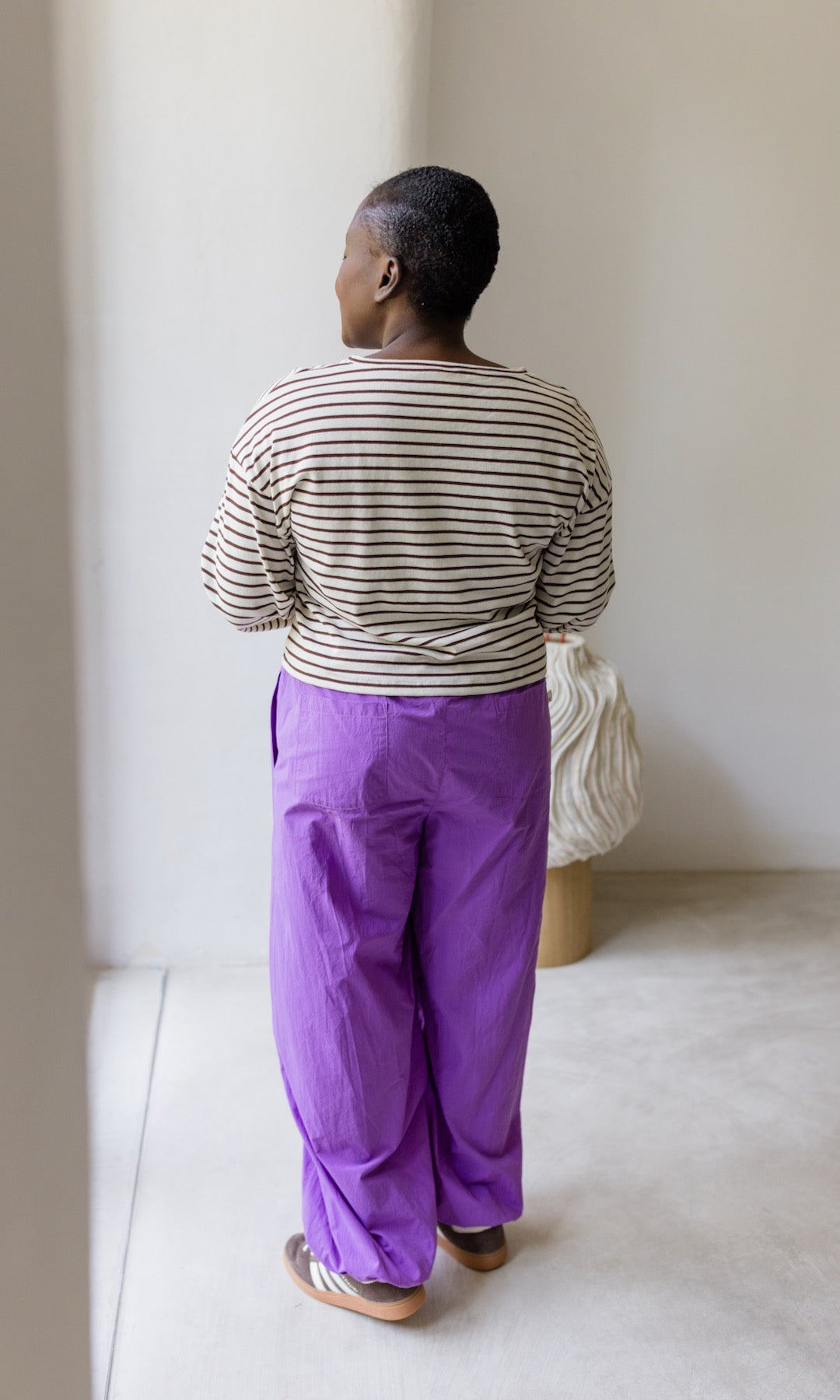 Braun gestreiftes Langarm Shirt