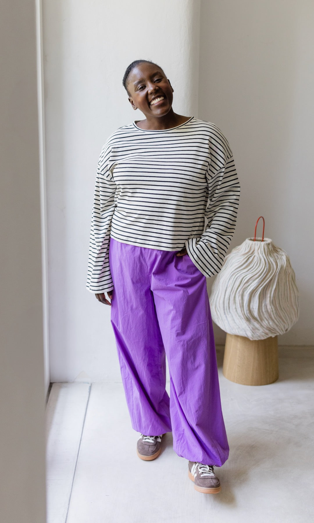 Gestreiftes Langarm Shirt - abricot coco