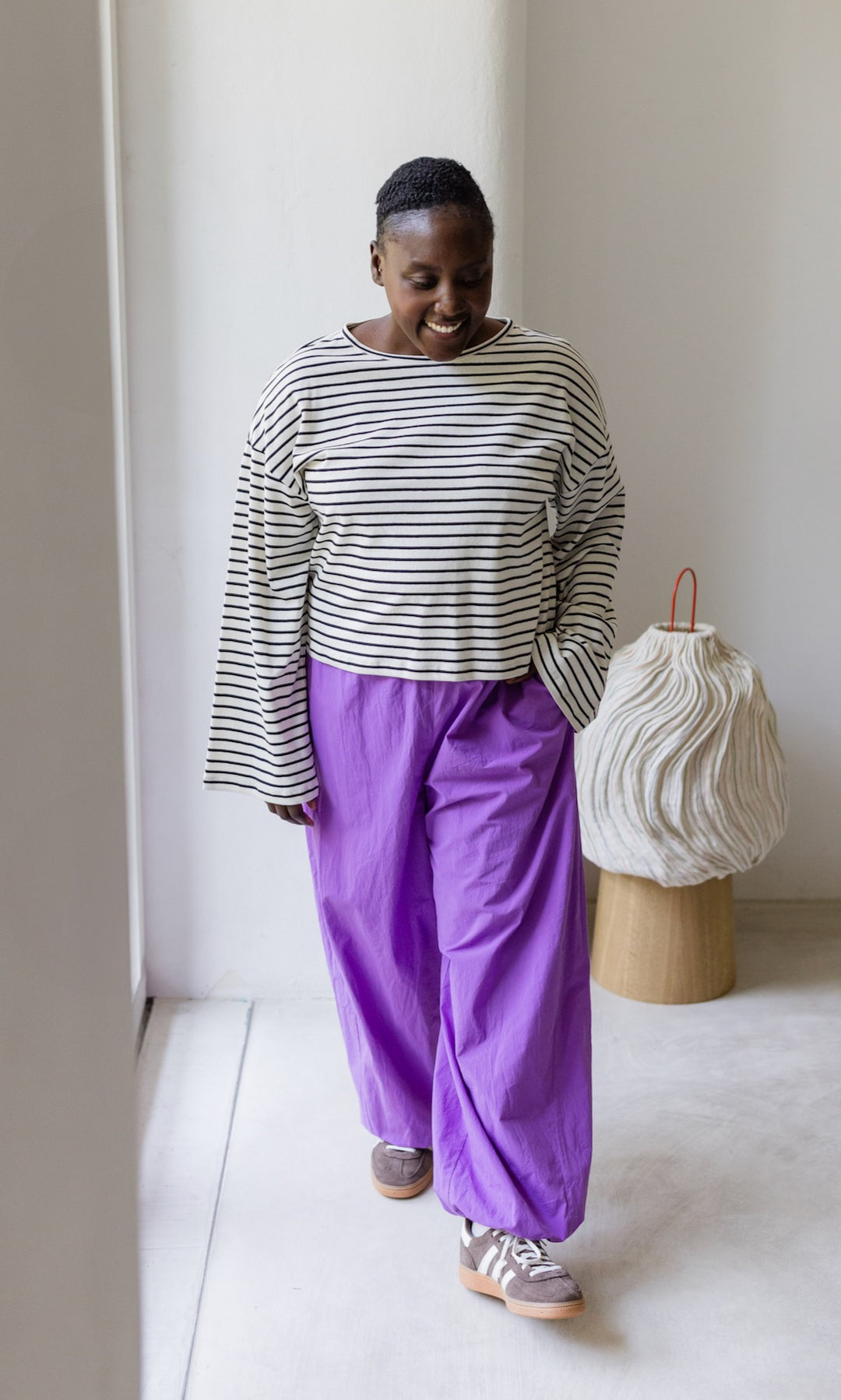 Gestreiftes Langarm Shirt - abricot coco