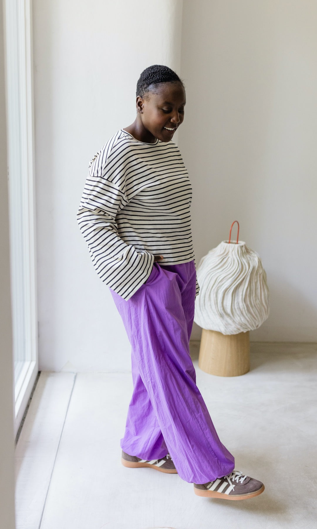 Gestreiftes Langarm Shirt - abricot coco