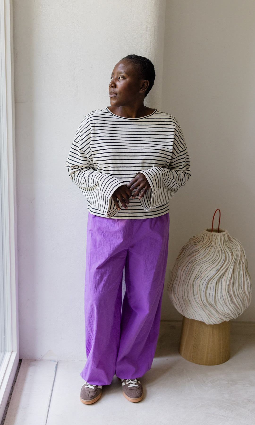 Gestreiftes Langarm Shirt - abricot coco