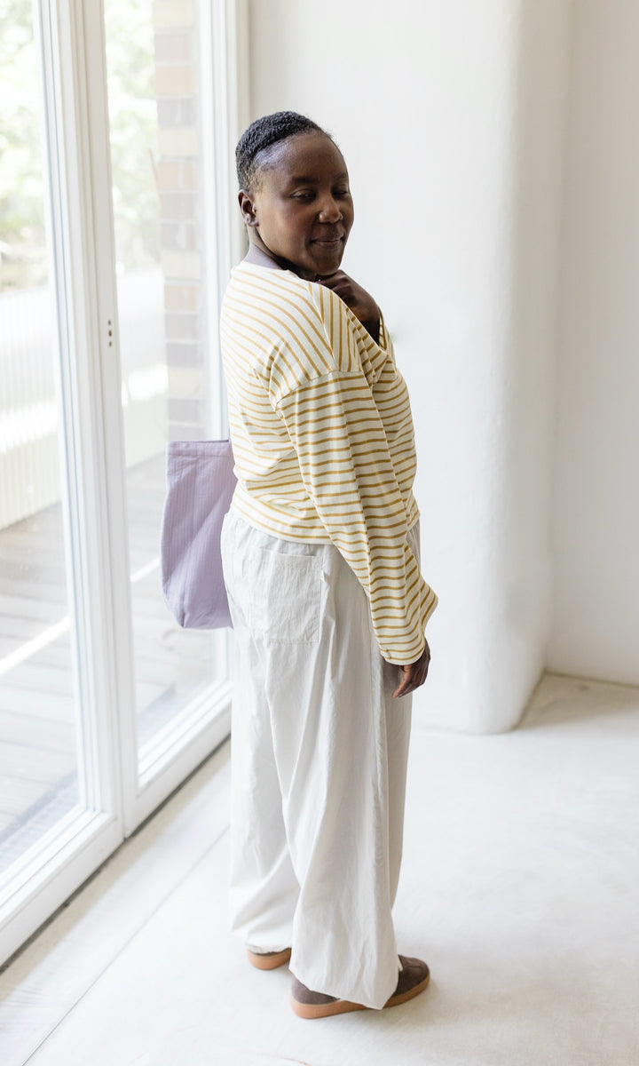 Gelb gestreiftes Langarm Shirt