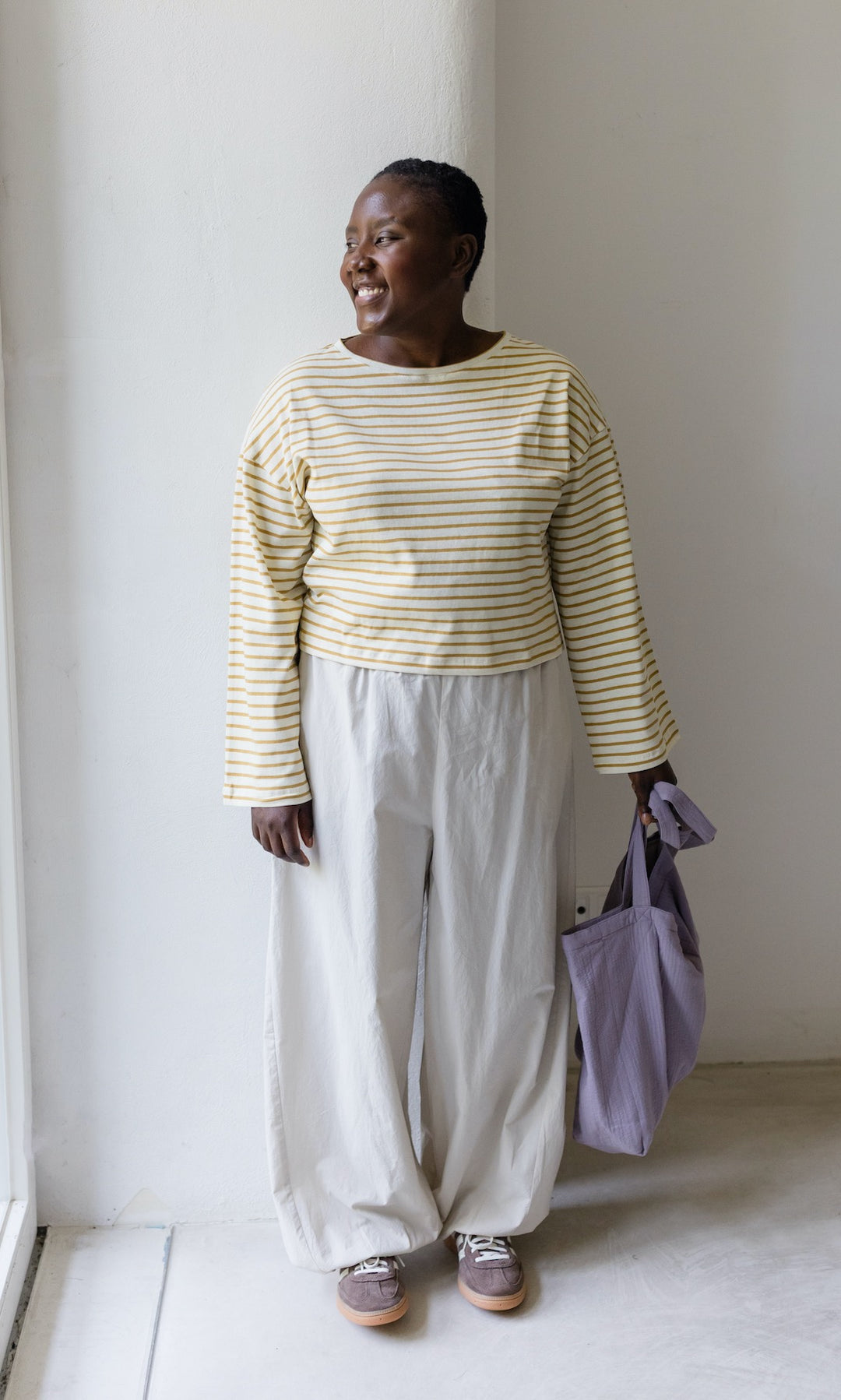 Gelb gestreiftes Langarm Shirt
