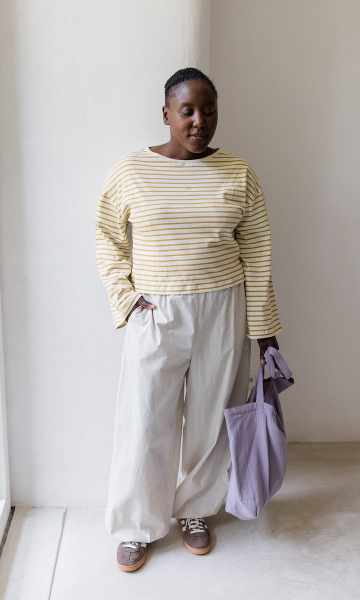 Gelb gestreiftes Langarm Shirt