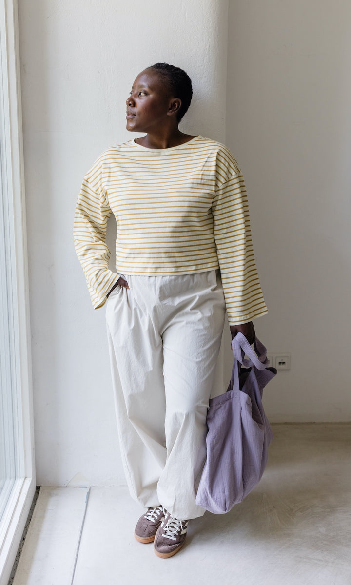 Gelb gestreiftes Langarm Shirt